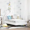Image de Cadre de lit pour tout-petit - vidaXL - 70x140 cm - Blanc - Bois dingénierie - Poches de rangement - Système de lattes