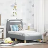 Image de Cadre de lit pour tout-petit - vidaXL - Gris clair - 148x74x78 cm - Bois dingénierie - Cadre à lattes