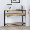 Image de VIDAXL Table console industrielle 100x29x75 cm chêne artisanal mat - étagère & pieds réglables