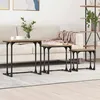 Image de VIDAXL Ensemble 3 tables basses gigognes aspect chêne 505 x 35 x 53 cm - style industriel