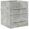 Image de Meuble vasque mural - vidaXL - Gris béton - Bois dingénierie - 41x385x48 cm - Tiroirs à roulement à billes