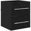 Image de Meuble vasque mural - vidaXL - Chêne Noir - Bois dingénierie - 41x385x48 cm - Tiroirs spacieux - Facile à nettoyer