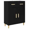 Image de Buffet moderne en bois dingénierie - vidaXL - Chêne Noir - 34x695x89 cm - Tiroir intégré - 2 portes - Rangement salon