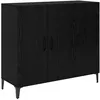 Image de Buffet en bois dingénierie - vidaXL - Chêne Noir - 34x90x80 cm - 3 portes - Rangement spacieux - Poignées modernes