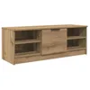 Image de Meuble TV moderne - vidaXL - Chêne artisanal - Bois dingénierie - 102x35x365 cm - 1 porte - 2 étagères