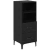 Image de Buffet en bois dingénierie - vidaXL - Chêne Noir - 34x34.5x90 cm - Tiroir intégré - Assemblage requis