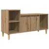 Image de Meuble TV en bois dingénierie - vidaXL - Chêne artisanal - 100x35x55 cm - 2 portes - 1 étagère - Poids maximal 60 kg