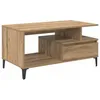 Image de Table basse en bois dingénierie - vidaXL - Chêne artisanal - 90x49x45 cm - Rectangulaire - Avec tiroir - 1 étagère