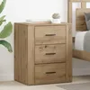 Image de vidaXL Table de nuit avec rangement tiroirs de chambre table daccent moderne meuble pour la maison 881061