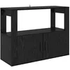 Image de Buffet moderne en bois dingénierie - vidaXL - Chêne Noir - 80x30x60 cm - 2 portes - Étagères intégrées