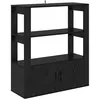 Image de Buffet en bois dingénierie - vidaXL - Chêne Noir - 30x80x90 cm - 2 portes - Assemblage facile - Rangement spacieux