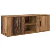 Image de Meuble TV rustique - vidaXL - Bois Ancien - 100x315x35 cm - Bois dingénierie - 2 portes - 2 étagères