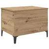 Image de Table basse en bois dingénierie - vidaXL - Chêne artisanal - 60x445x45 cm - Pieds en métal - Poids maximal 75 kg