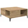 Image de Table basse industrielle - vidaXL - Chêne artisanal - Bois dingénierie - 80x80x365 cm - Pieds en acier