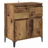 Image de Buffet en bois dingénierie - vidaXL - Bois ancien - 60x35x70 cm - Tiroirs solides - 2 portes - Pieds en fer