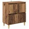 Image de Buffet en bois dingénierie - vidaXL - Bois Ancien - 60x35x70 cm - 4 portes - Pieds coniques rustiques