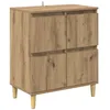 Image de Buffet en bois dingénierie - vidaXL - Chêne artisanal - 60x35x70 cm - 4 portes - Espace de rangement généreux