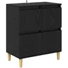 Image de Buffet en bois dingénierie - vidaXL - Chêne Noir - 60x35x70 cm - 4 portes - Espace de rangement généreux