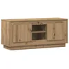 Image de Meuble TV en bois dingénierie - vidaXL - Chêne artisanal - 102x35x45 cm - 2 portes - 1 étagère - Poids maximal 60 kg