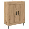 Image de Buffet moderne en chêne artisanal - vidaXL - 695x34x90 cm - Bois dingénierie et fer - Rangement spacieux - 2 portes