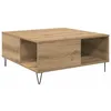 Image de Table basse moderne - vidaXL - Chêne artisanal - 80x80x365 cm - Bois dingénierie - 1 étagère - Poids maximal 75 kg