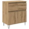 Image de Buffet moderne - vidaXL - Chêne artisanal - Bois dingénierie et fer - 60x35x70 cm - Avec tiroir - 2 portes