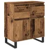 Image de Buffet bois ancien - vidaXL - 60x35x70 cm - Bois dingénierie et fer - Tiroirs à billes - 2 portes - Rangement spacieux