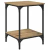 Image de Table basse industrielle - vidaXL - Chêne artisanal - 40x40x55 cm - Bois dingénierie - 1 étagère