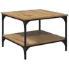 Image de Table basse industrielle - vidaXL - Chêne artisanal - Bois dingénierie - 55x55x40 cm - 1 étagère