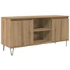 Image de Meuble TV en bois dingénierie - vidaXL - Chêne artisanal - 104x35x50 cm - Style moderne - 2 portes - 2 étagères