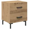Image de Table de chevet rustique - vidaXL - Chêne artisanal - 40x35x47 5 cm - Bois dingénierie - 2 tiroirs - Rangement pratique