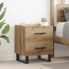 Image de vidaXL Table de nuit 1 pack chêne bois dingénierie finition mate brun 40 x 35 x 475 cm tiroirs à ouverture douce 882060