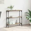 Image de Table console - VIDAXL - Console avec étagères - Chêne artisanal - 3 étagères - Métal et panneaux de particules