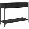 Image de Table console industrielle - vidaXL - Chêne noir - 100x345x75 cm - Bois dingénierie - Pieds réglables - Avec tiroir