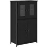 Image de Armoire haute contemporaine - vidaXL - Chêne noir - Bois dingénierie - 62x32x1065 cm - 4 portes - Poids maximal 60 kg