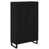 Image de Armoire haute en bois dingénierie - vidaXL - Chêne noir - 695 x 30 x 115 cm - Avec tiroir - 2 portes