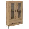 Image de Armoire haute en bois dingénierie - vidaXL - 695 x 31 x 115 cm - Chêne artisanal - Tiroir intégré - 2 portes
