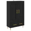 Image de Buffet moderne en bois dingénierie - vidaXL - Chêne Noir - 695 x 31 x 115 cm - Pieds en métal doré - 2 portes - Tiroir