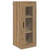 Image de Cabinet mural en bois aggloméré - vidaXL - Chêne artisanal - 345x34x90 cm - 1 porte en verre - Poids maximal 60 kg
