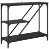 Image de Table console rustique - vidaXL - Chêne noir - Bois dingénierie - 885 x 30 x 75 cm - 3 étagères