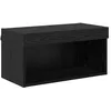 Image de Meuble TV mural moderne - vidaXL - Chêne noir - 60x30x30 cm - Bois dingénierie - Éclairage LED - Montage mural