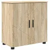 Image de Cabinet de salle de bain moderne - vidaXL - Chêne sonoma - 61x35x64 cm - Bois dingénierie - 2 étagères - 2 portes