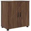 Image de Cabinet de salle de bain moderne - vidaXL - Chêne marron - 61x35x64 cm - Bois dingénierie - 2 étagères - 2 portes