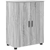 Image de Armoire de salle de bain - vidaXL - Gris Sonoma - Bois dingénierie - 60x35x80 cm - 3 étagères - 2 portes