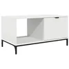 Image de Table basse moderne - vidaXL - Blanc - 90x49x46 cm - Bois dingénierie - Rectangulaire - 1 tiroir - 1 étagère
