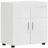 Image de Meuble de salle de bain moderne - vidaXL - Blanc brillant - Bois dingénierie - 60x34x63 cm - Finition mate