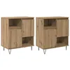 Image de Buffet moderne en bois dingénierie - vidaXL - Chêne artisanal - 120x35x70 cm - 4 portes - Lot de 2 - Finition mate