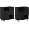 Image de Buffet moderne en bois dingénierie - vidaXL - Chêne Noir - 120x35x70 cm - 4 portes - Étagère autoportante