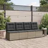 Image de vidaXL Canapé de jardin avec coussin Gris polyrotin 3394478