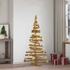 Image de vidaXL Arbres de Noël avec support Marron 150 cm Bois massif en pin 42016712